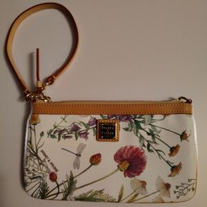 Dooney & Bourke Floral Wristlet - White and Tan